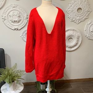 Oversized red sweater